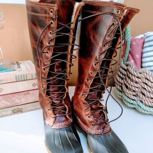 L.L. Bean Leather Lace-Up Shearling-Lined Boots!